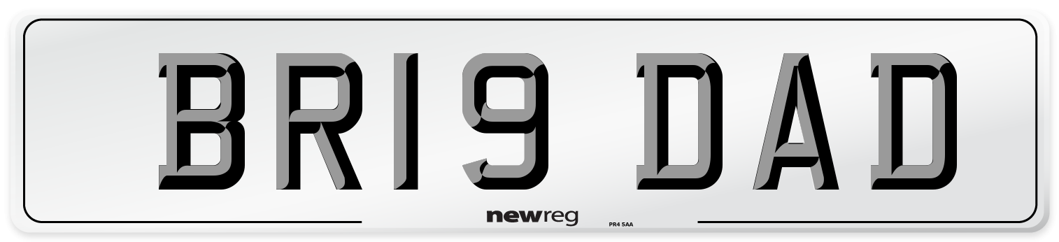 BR19 DAD Number Plate from New Reg
